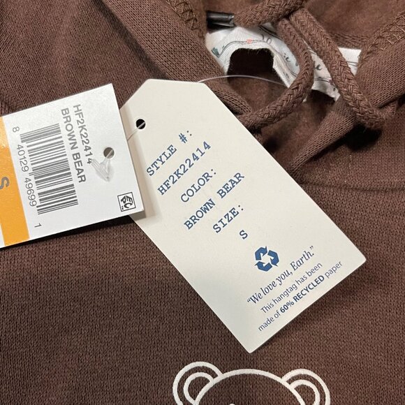 Hippie Rose Graphic Cropped Hoodie - Womens Brown Cozy Pullover Sweatshirt - Picture 11 of 15